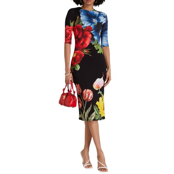 ALICE + OLIVIA DELORA MIDI DRESS SIZE XS/S NEW - Picture 1 of 9